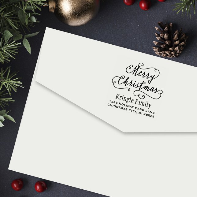 Sello Automático Dirección de devolución de guión alegre de navidad (Subido por el creador)