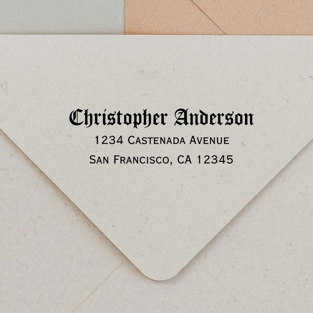 Sello Automático Dirección de devolución de guión de caligrafía gót (Subido por el creador)