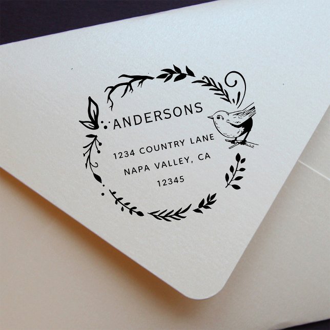 Sello Automático Dirección de devolución de guirnaldas botánicas y  (Subido por el creador)