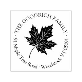 Sello Automático Dirección de devolución de hoja de arce redondeada