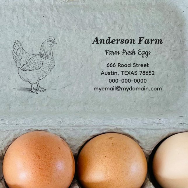 Sello Automático Dirección de devolución de huevos frescos de granj (Farm Fresh Eggs Return Address Self-inking Stamp)