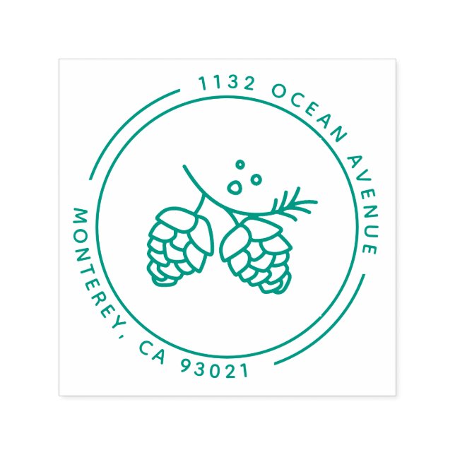 Sello Automático Dirección de devolución de Ilustracion de línea de (Diseño)