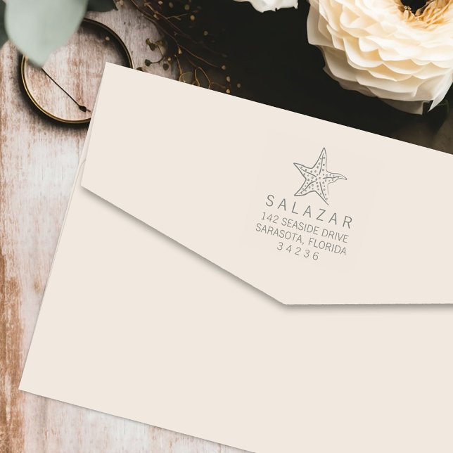 Sello Automático Dirección de devolución de la casa de playa estilo (Subido por el creador)