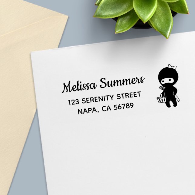 Sello Automático Dirección de devolución de la chica ninja comprado (Subido por el creador)