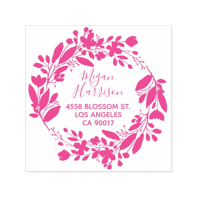 Sello Automático Dirección de devolución de la corteza floral cursi (Diseño)