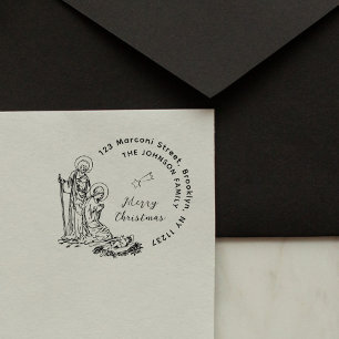 Sello Automático Dirección de devolución de la escena de navidad na