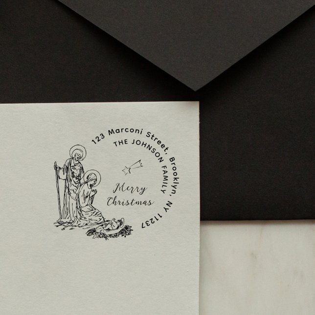 Sello Automático Dirección de devolución de la escena de navidad na (Subido por el creador)