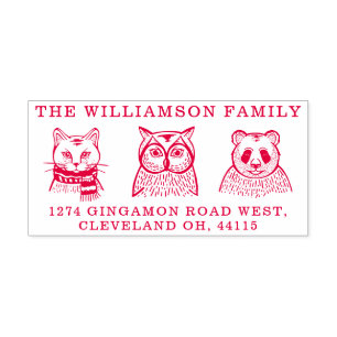 Sello Automático Dirección de devolución de la familia animal Cat, 