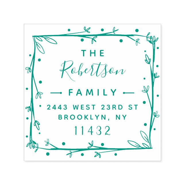 Sello Automático Dirección de devolución de la familia de guiones d (Diseño)