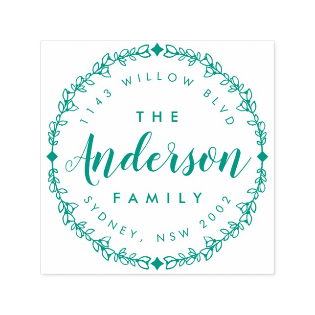 Sello Automático Dirección de devolución de la familia de guiones r (Diseño)