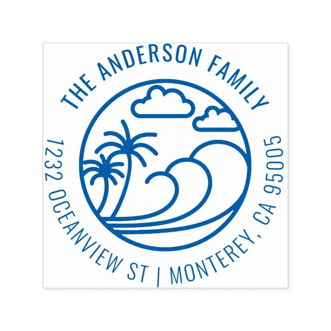 Sello Automático Dirección de devolución de la familia de ondas tro (Diseño)