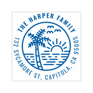 Sello Automático Dirección de devolución de la familia de verano de