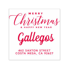 Sello Automático Dirección de devolución de la familia Feliz Navida