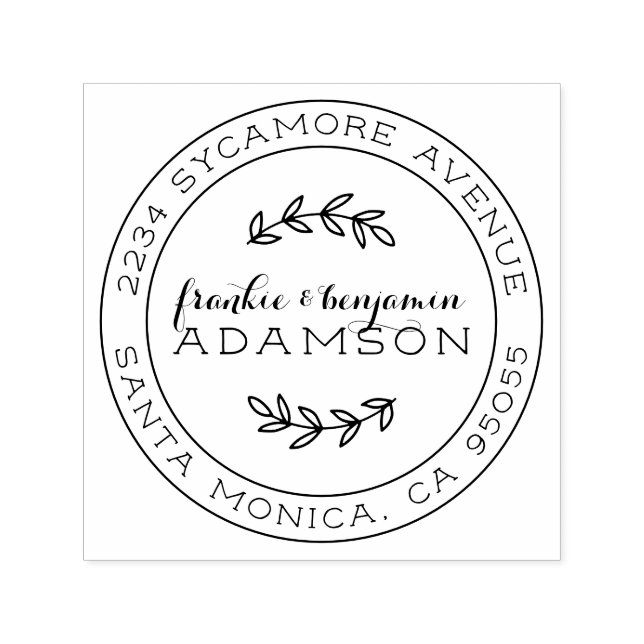 Sello Automático Dirección de devolución de la pareja de casados re (Diseño)