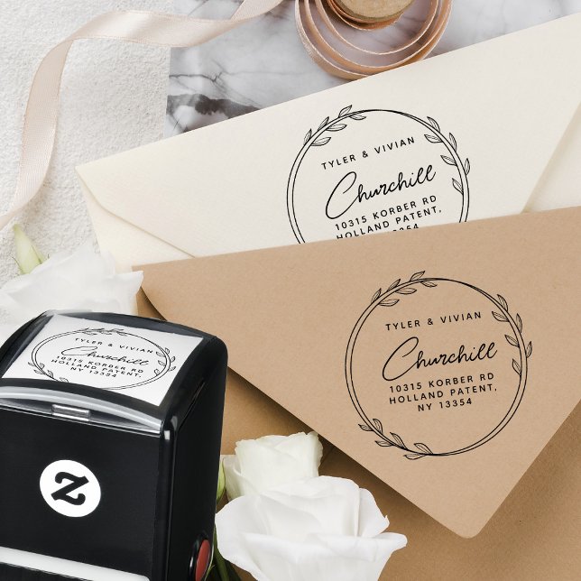 Sello Automático Dirección de devolución de la pareja de guirnalda  (Subido por el creador)