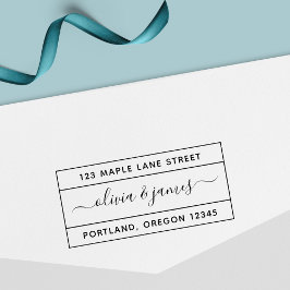 Sello Automático Dirección de devolución de la pareja del guión de 