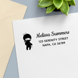 Sello Automático Dirección de devolución de la pequeña ninja