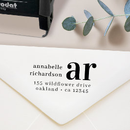 Sello Automático Dirección de devolución de la tipografía de monogr