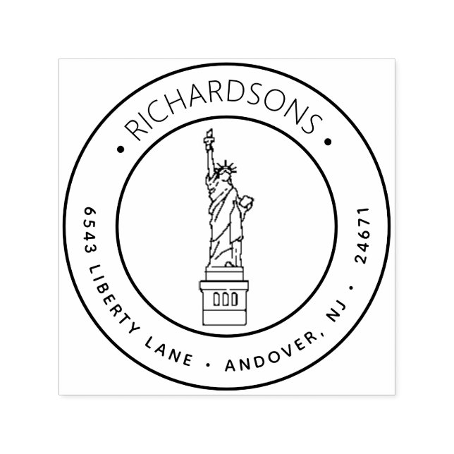 Sello Automático Dirección de devolución de Lady Liberty (Diseño)