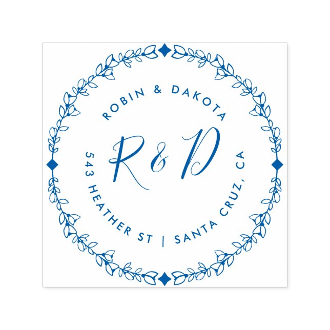 Sello Automático Dirección de devolución de las iniciales del Boda  (Diseño)