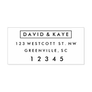 Sello Automático Dirección de devolución de las parejas Bodas moder