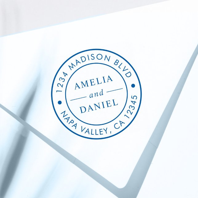 Sello Automático Dirección de devolución de logotipo redondo simple (Subido por el creador)