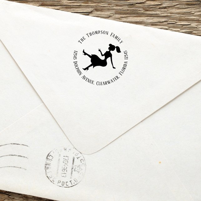 Sello Automático Dirección de devolución de moda Silhouette persona (Chic silhouette return address stamp)