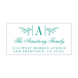 Sello Automático Dirección de devolución de monograma de la rama de