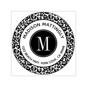 Sello Automático Dirección de devolución de monograma de moda Leo