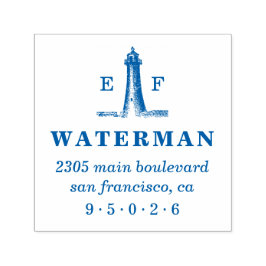 Sello Automático Dirección de devolución de monograma del faro de v