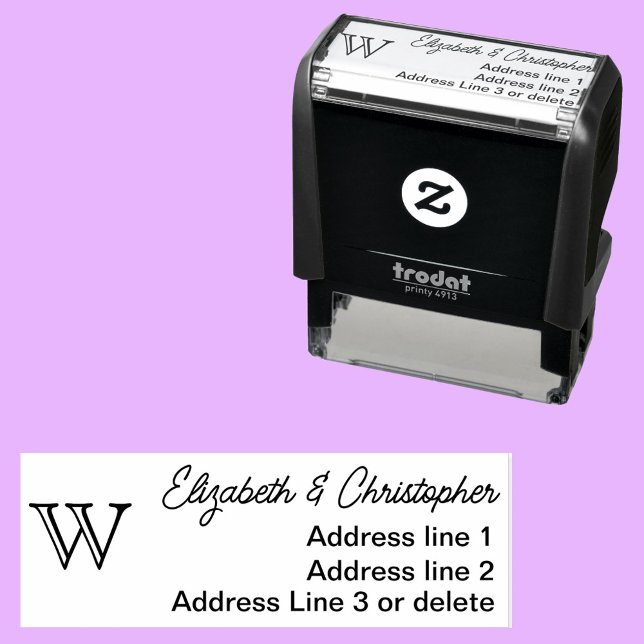 Sello Automático Dirección de devolución de monograma personalizado (Subido por el creador)