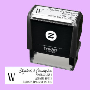 Sello Automático Dirección de devolución de monograma personalizado
