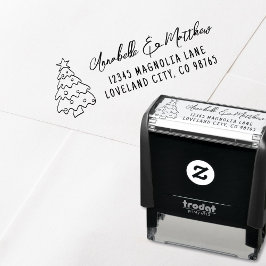 Sello Automático Dirección de devolución de Navidad dibujada a mano