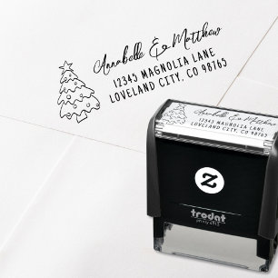 Sello Automático Dirección de devolución de Navidad dibujada a mano