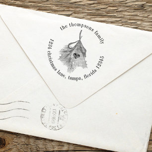 Sello Automático Dirección de devolución de navidades de Holiday Ho