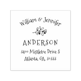 Sello Automático Dirección de devolución de Navidades Mistletoe