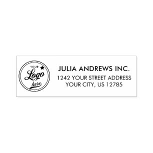 Sello Automático Dirección de devolución de negocio de logotipo pro