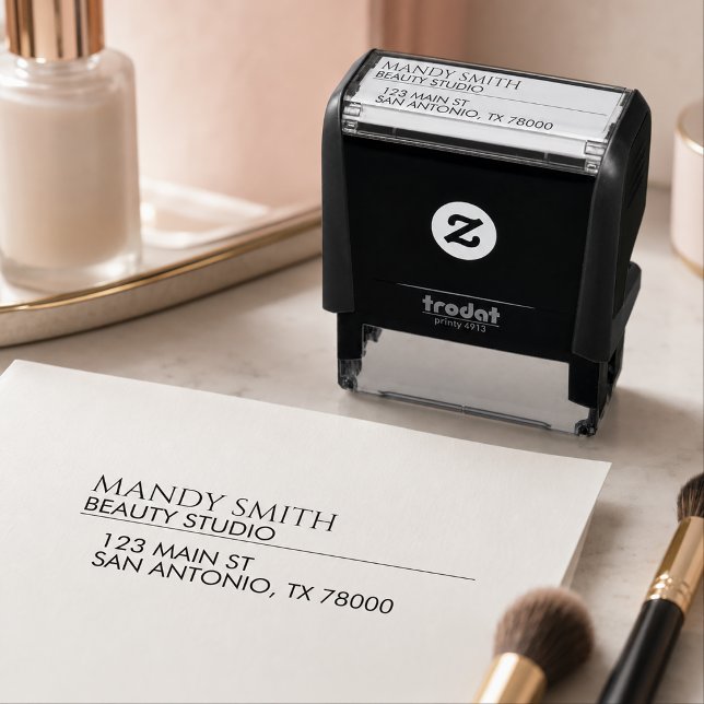 Sello Automático Dirección de devolución de negocio moderna (Personalized Business Return Address Self-inking Stamp)