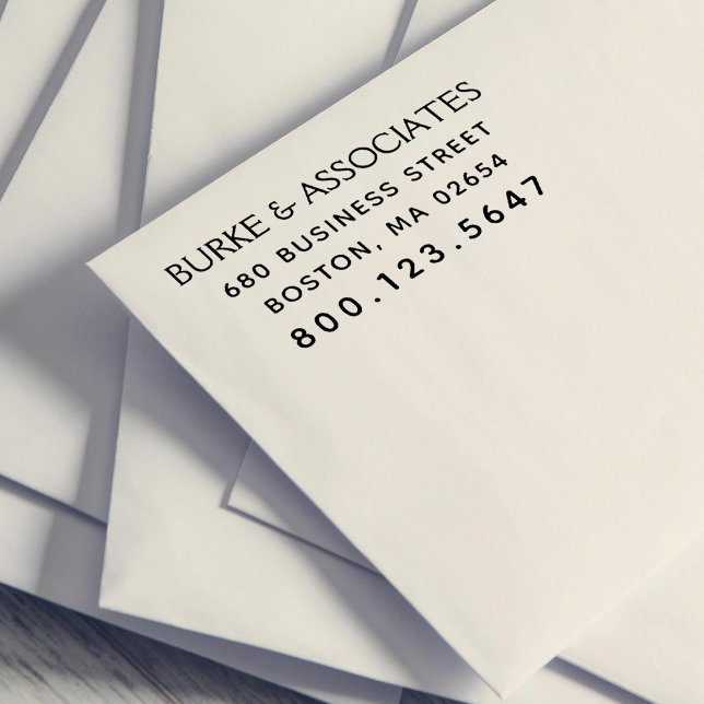 Sello Automático Dirección de devolución de negocio simple (Simple Business Return Address Self-inking Stamp)