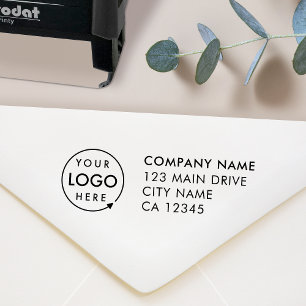 Sello Automático Dirección de devolución de negocios Logotipo pro