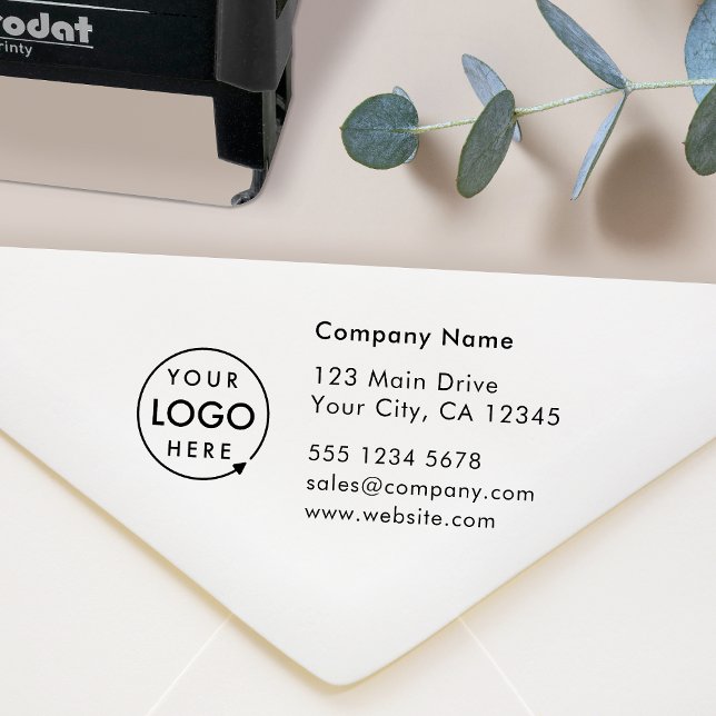Sello Automático Dirección de devolución de negocios | Logotipo pro (Business logo return address stamp by Guava, perfect for small business branding and packaging)