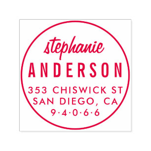 Sello Automático Dirección de devolución de nombre completo Minim