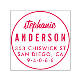 Sello Automático Dirección de devolución de nombre completo Minimal