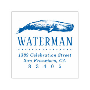 Sello Automático Dirección de devolución de nombre de ballena pinta