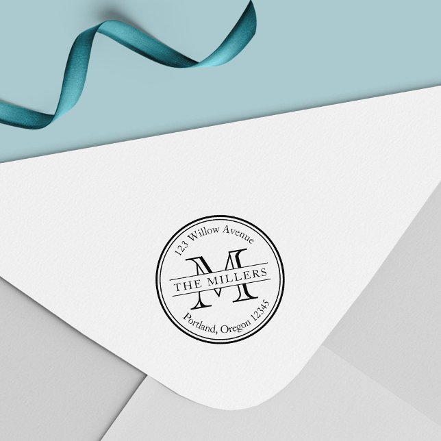 Sello Automático Dirección de devolución de nombre de borde redonde (Subido por el creador)