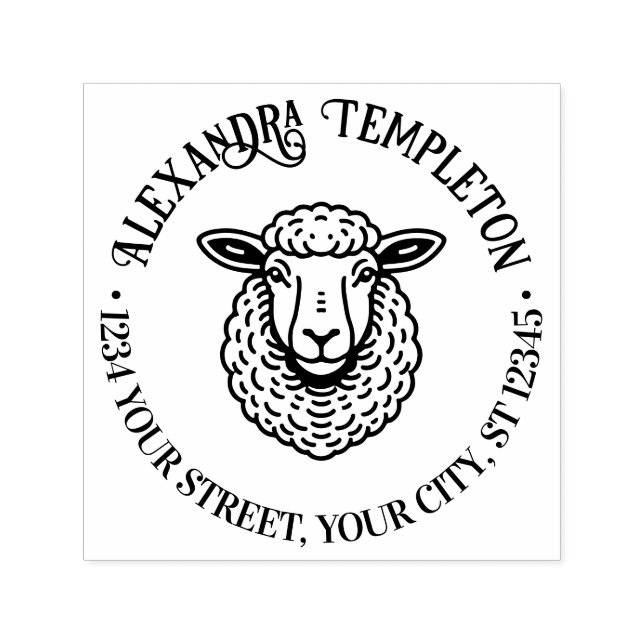 Sello Automático Dirección de devolución de nombre de cabeza de ove (Diseño)