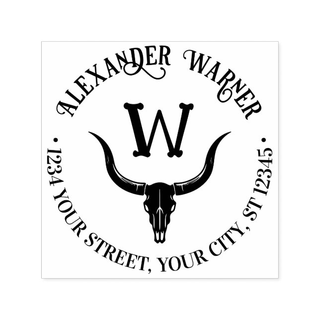 Sello Automático Dirección de devolución de nombre de cráneo de vac (Diseño)