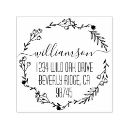 Sello Automático Dirección de devolución de nombre de familia