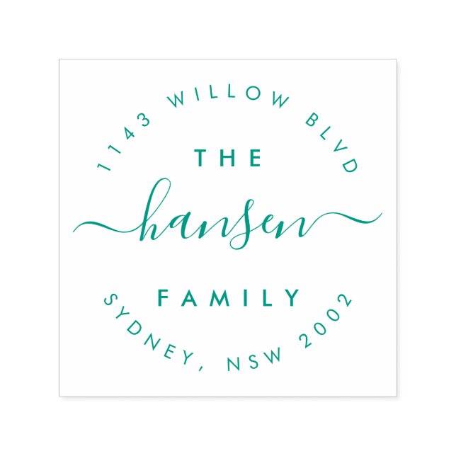 Sello Automático Dirección de devolución de nombre de familia circu (Diseño)