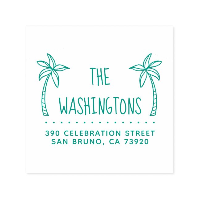 Sello Automático Dirección de devolución de nombre de familia de ár (Diseño)